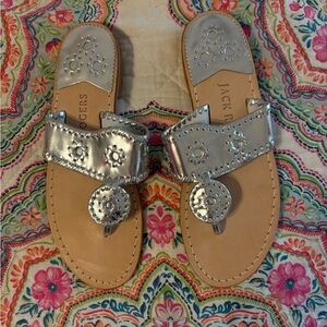 Jack Rogers Metallic Silver Sandals
